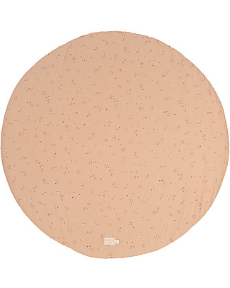 Nobodinoz Tappeto Rotondo Luna Piena Small - Willow Dune - 105 cm - Cotone Bio Tappeti Gioco