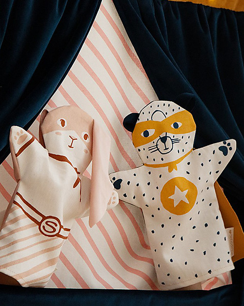 Nobodinoz Teatro Portatile, Blu Notte - 72 x 163 cm - Velluto Ecologico Burattini