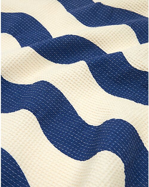Nobodinoz Telo Asciugamano Mare Portofino - Blu Waves Waffle - Cotone Bio
 Accappatoi e Asciugamani