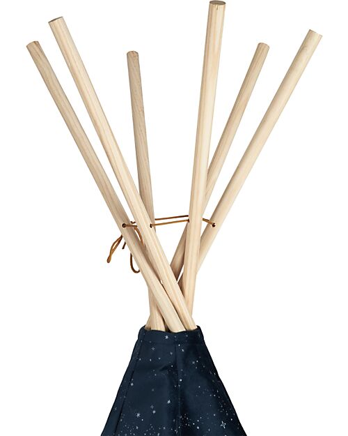 Nobodinoz Tenda Arizona - Blu Notte e Argento - 128x158 cm - Eco-Velluto Tende Gioco