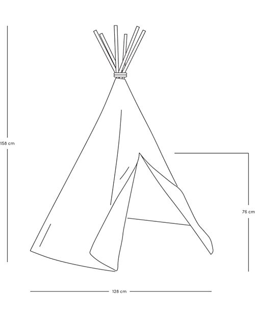 Nobodinoz Tenda Arizona - Blu Notte e Argento - 128x158 cm - Eco-Velluto Tende Gioco