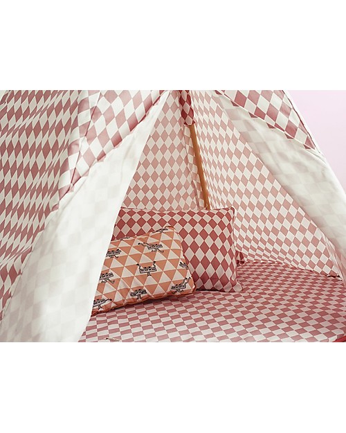 Nobodinoz Tenda Tipi Arizona, Diamanti Rosa - Cotone bio e legno di pino Tende Gioco