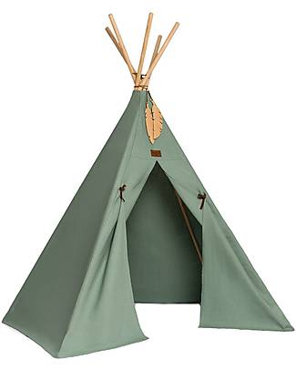 Nobodinoz Tenda Tipi Nevada - Eden Green - Cotone Bio e Legno Tende Gioco