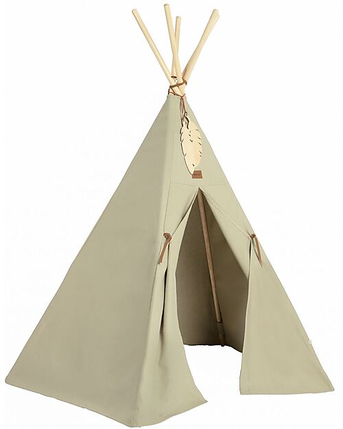 Nobodinoz Tenda Tipi Nevada - Laurel Green - Cotone Bio e Legno Tende Gioco