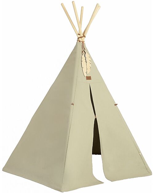 Nobodinoz Tenda Tipi Nevada - Laurel Green - Cotone Bio e Legno Tende Gioco