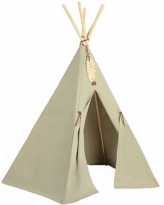 Nobodinoz Tenda Tipi Nevada - Laurel Green - Cotone Bio e Legno Tende