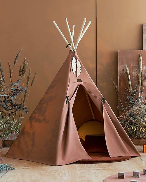 Nobodinoz Tenda Tipi Nevada - Marrone - Cotone bio e legno Tende Gioco