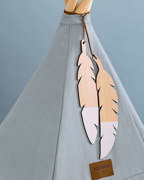 Nobodinoz Tenda Tipi Nevada - Riviera Blu - Cotone bio e legno Tende Gioco