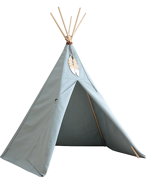 Nobodinoz Tenda Tipi Nevada - Riviera Blu - Cotone bio e legno Tende Gioco