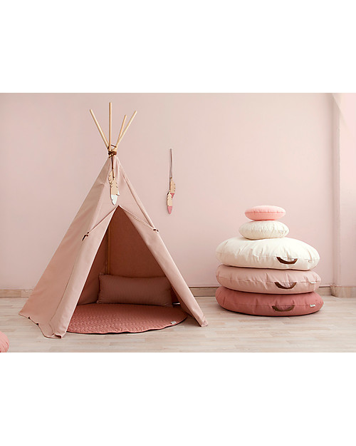 Nobodinoz Tenda Tipi Nevada - Rosa Chiaro - Cotone bio e legno Tende Gioco