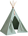 Nobodinoz Tenda Tipi Nevada, Verde - Cotone bio e legno Tende Gioco