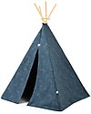 Nobodinoz Tenda Tipi Phoenix, Gold Bubble/Blu - Cotone bio e legno di pino Tende Gioco