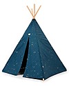 Nobodinoz Tenda Tipi Phoenix, Gold Stella/Blu - Cotone bio e legno di pino Tende Gioco