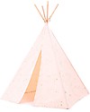 Nobodinoz Tenda Tipi Phoenix - Gold Stella/Rosa - Cotone bio e legno di pino Tende Gioco