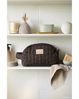 Nobodinoz Trousse Impermeabile Hyde Park - Leonie Brown - Cotone Bio Trousse e Pochette