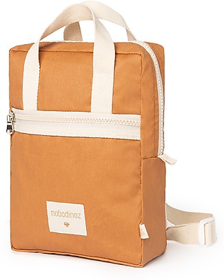 Nobodinoz Zainetto Sunshine 20x24x8 cm - Cannella - Cotone bio Idrorepellente Zaini Asilo