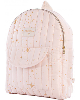 Nobodinoz Zainetto Too Cool, Gold Stella/Rosa - 100% Cotone bio Zainetti