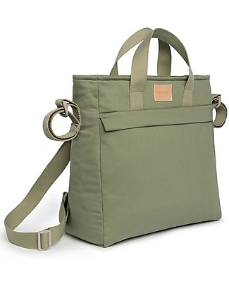 Nobodinoz Zaino Cambio Impermeabile Baby on the Go - Verde Oliva - Cotone Bio Borse Cambio
