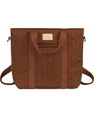 Nobodinoz Zaino Cambio Impermeabile Hyde Park 32x32x14cm - Brick Brown - Con Ganci per Passeggino Borse e Organizer