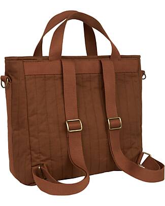 Nobodinoz Zaino Cambio Impermeabile Hyde Park 32x32x14cm - Brick Brown - Con Ganci per Passeggino Borse e Organizer