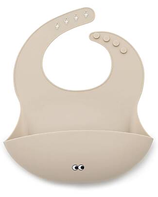Noui Noui Bavaglio Impermeabile - Nude - Silicone Alimentare - con Tasca Bavagli Impermeabili con Tasca