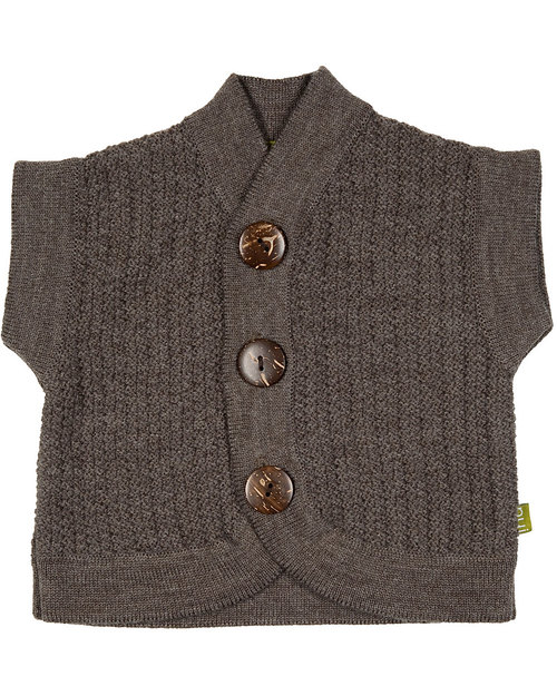 Nui Organics Gilet con Bottoni Cacao - Lana Merino Bio (caldo e non pizzica) Cardigan