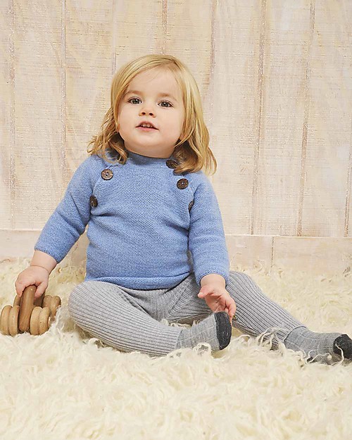 Nui Organics Leggings Maglia Argento - Lana Merino Bio (non pizzicano!) Leggings