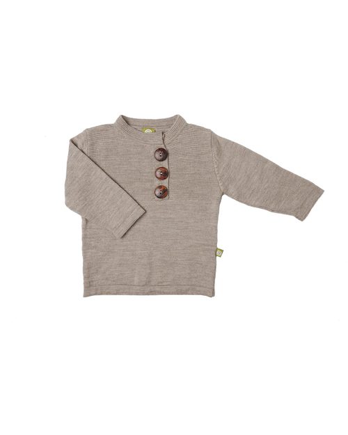 Nui Organics Maglione 3 Bottoni Beige - Lana Merino Bio (caldo e non pizzica!) Maglioni