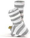 Nui Organics Scarpine Neonato Bianche/Grigio - Lana Merino Bio (si allungano per coprire il polpaccio!) Scarpe