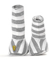 Nui Organics Scarpine Neonato Bianche/Grigio - Lana Merino Bio (si allungano per coprire il polpaccio!) Scarpe