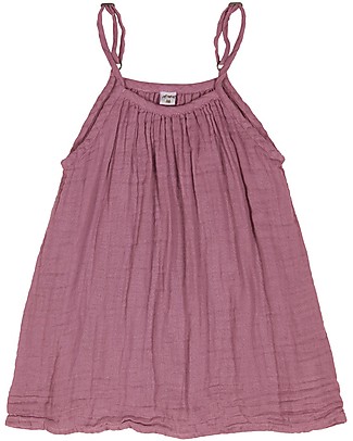 Numero 74 Abito Bimba Mia, Rosa Baobab (1-2 e 3-4 anni) - Doppia Mussola di Cotone Bio Vestiti_