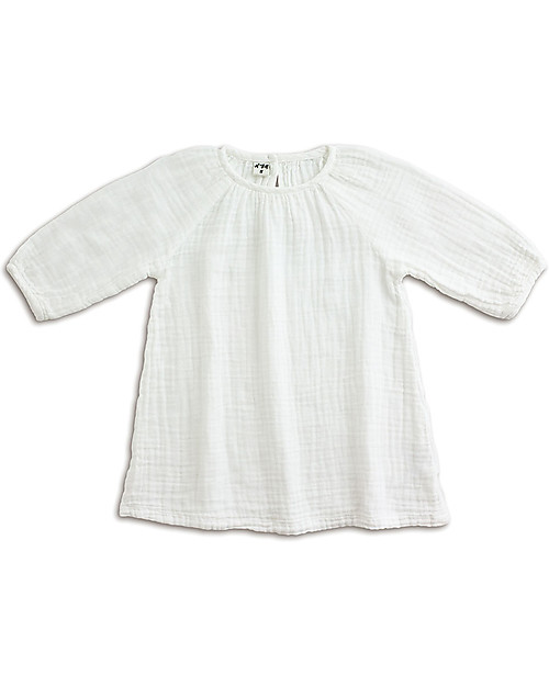 Numero 74 Abito Bimba Nina - Bianco - Doppia Mussola di Cotone Vestiti_