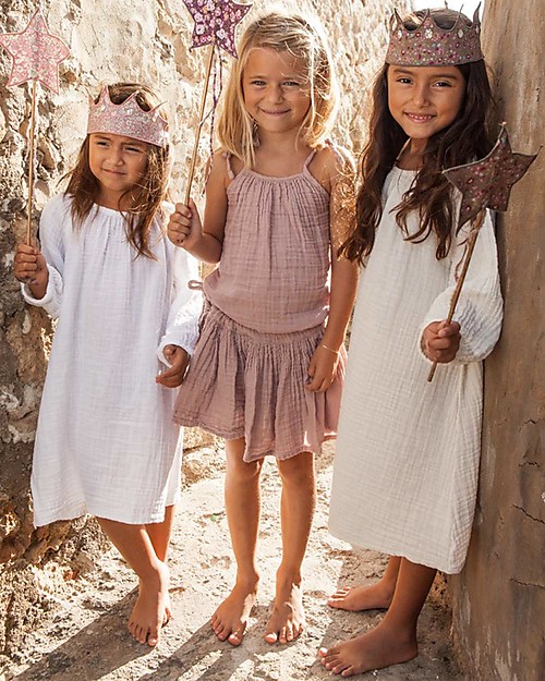 Numero 74 Abito Bimba Nina - Bianco - Doppia Mussola di Cotone Vestiti_