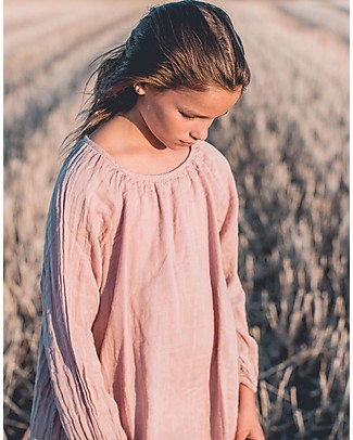 Numero 74 Abito Bimba Nina, Rosa Antico (5-6 anni) - Doppia Mussola di Cotone Vestiti