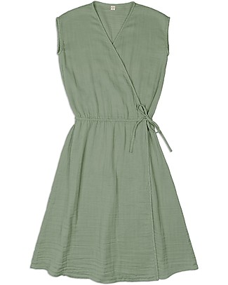Numero 74 Abito Donna Grace - Verde Salvia - 100% cotone bio Vestiti
