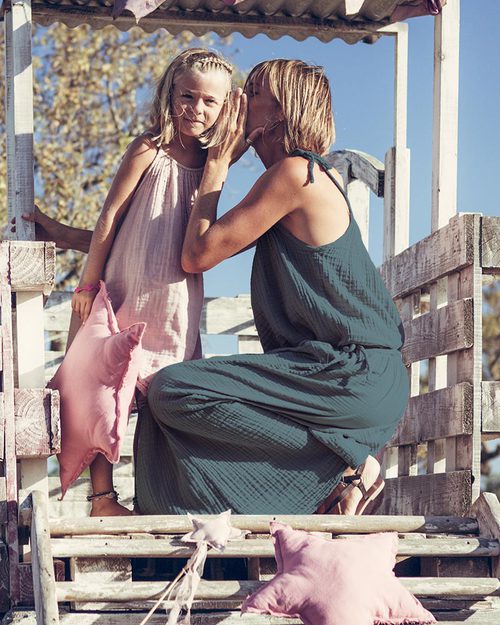 Numero 74 Abito Donna Mia - Blu Ghiaccio - Doppia Mussola di Cotone Vestiti_