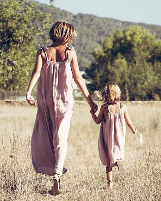 Numero 74 Abito Donna Mia - Rosa Antico - Doppia Mussola di Cotone Vestiti