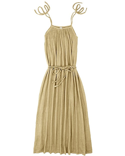 Numero 74 Abito Lungo Donna Mia - Giallo Chiaro - Doppia Mussola di Cotone Vestiti_