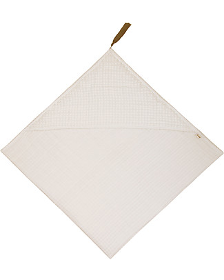 Numero 74 Accappatoio Baby con Cappuccio 80x80 cm, Natural - 100% Cotone Bio Nido D'Ape Accappatoi e Asciugamani