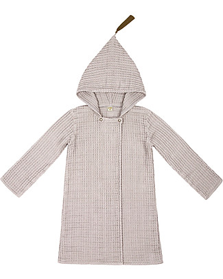 Numero 74 Accappatoio Bimbo Joy con Cappuccio, Cipria - 100% Cotone bio nido d'ape (6-8 anni) Accappatoi e Asciugamani