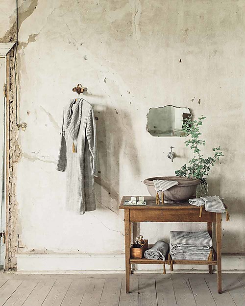 Numero 74 Accappatoio Donna Joy, Argento - 100% Cotone Bio Nido d'Ape Accappatoi e Asciugamani