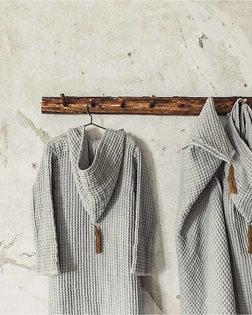 Numero 74 Accappatoio Donna Joy, Argento - 100% Cotone Bio Nido d'Ape Accappatoi e Asciugamani