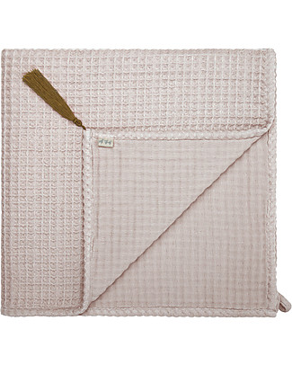 Numero 74 Asciugamano in Cotone Bio Nido d'Ape, Cipria - 70x140 cm Accappatoi e Asciugamani
