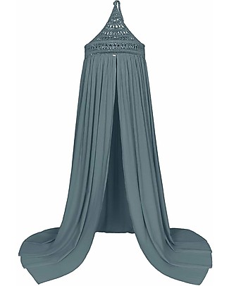 Numero 74 Baldacchino con Ricamo - Blu Ghiaccio - Cotone Baldacchini