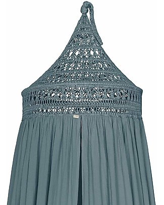 Numero 74 Baldacchino con Ricamo - Blu Ghiaccio - Cotone Baldacchini