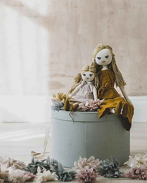 Numero 74 Bambola in Tessuto Stella Girl, Cipria - Fatta a mano in edizione limitata! Bambole