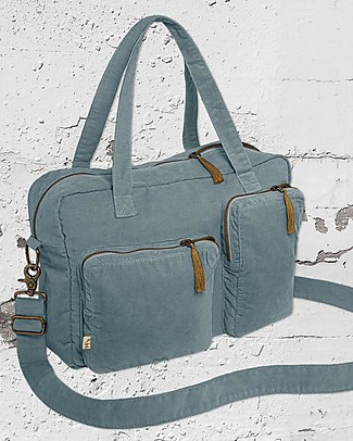 Numero 74 Borsa Multiuso in Velluto di Cotone - Blu Ghiaccio Borse da Viaggio