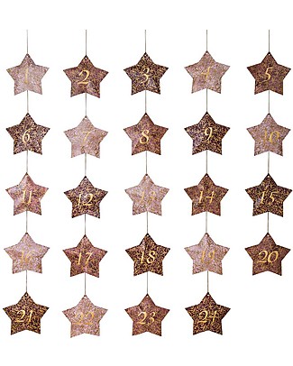 Numero 74 Calendario dell'Avvento in Cartoncino - Mix - 24 Stelle Borsettine Calendari dell'Avvento
