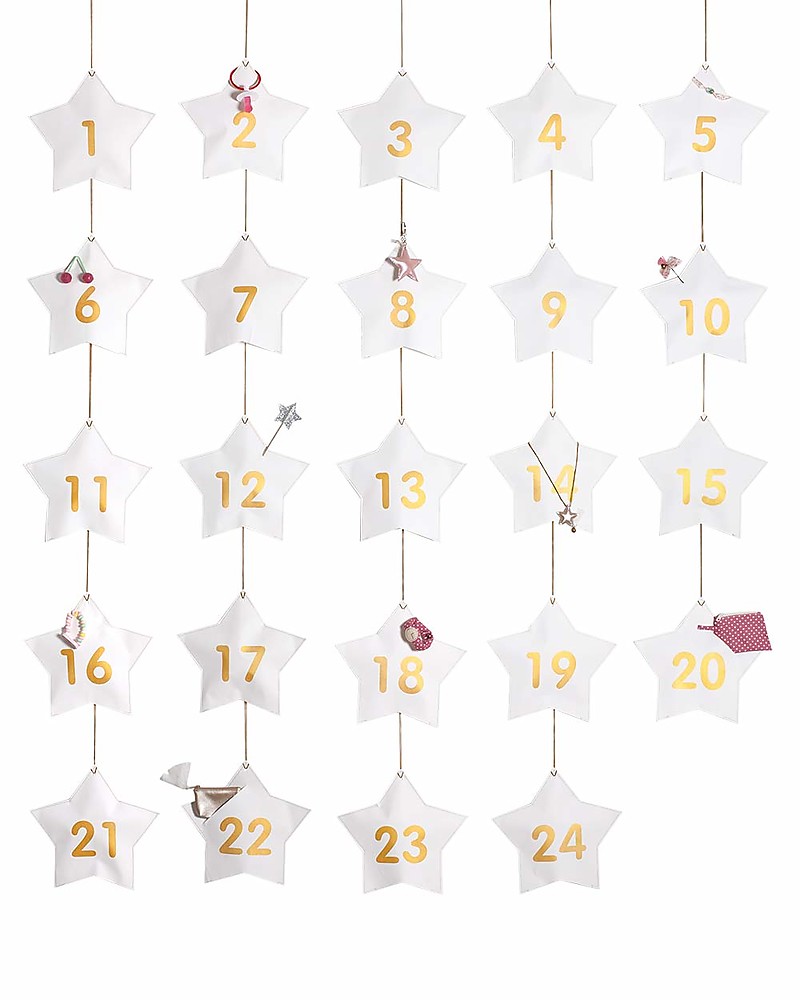 Numero 74 Calendario dell'Avvento Stelle Bianche con 24 regalini per  Bambina bambina