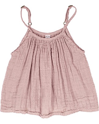 Numero 74 Canotta Bimba Mia - Rosa Antico (1-2 e 3-4 anni) - Doppia Mussola di Cotone Canotte